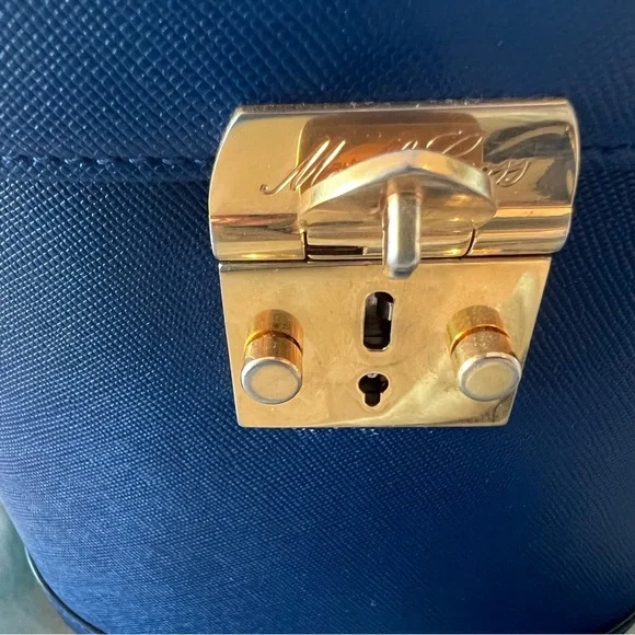 AUTHENTIC Mark Cross Saffiano Benchley Handbag - Tortoise Handle/Chain Strap - Picture 4 of 12